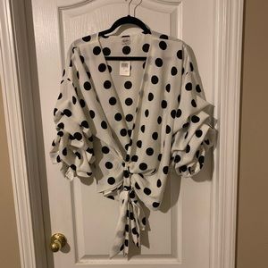Polkadot wrap shirt